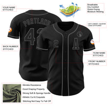 Load image into Gallery viewer, Custom Black Steel Gray Authentic Baseball Jersey
