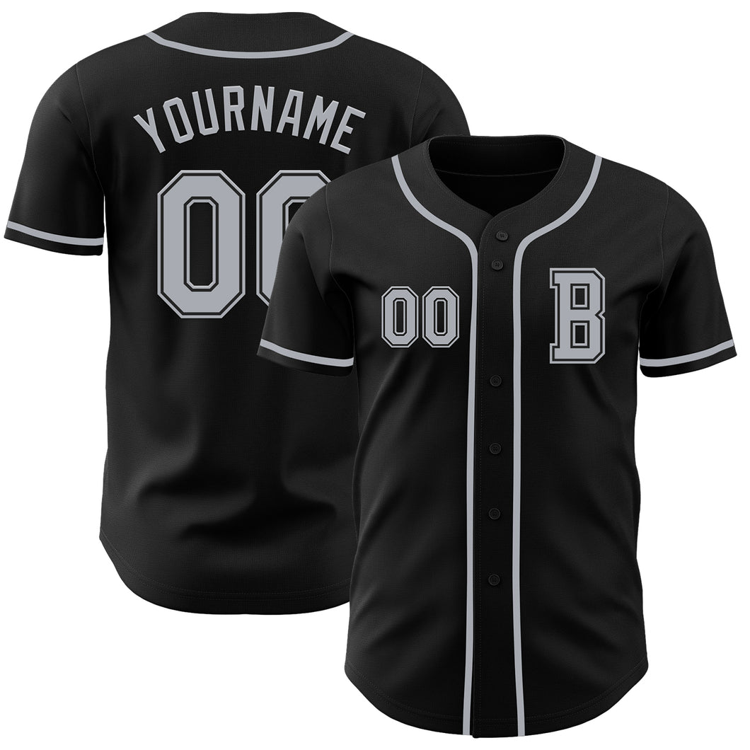 Custom Black Gray Authentic Baseball Jersey