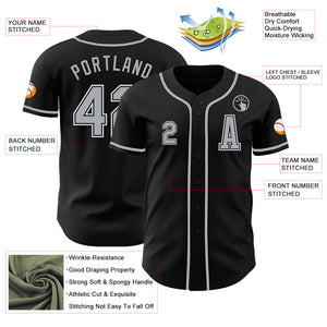 Custom Black Gray-White Authentic Baseball Jersey