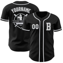 Load image into Gallery viewer, Custom Black White-Gray Authentic Baseball Jersey
