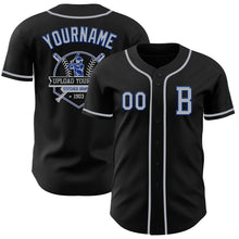 Laden Sie das Bild in den Galerie-Viewer, Custom Black Gray-Royal Authentic Baseball Jersey
