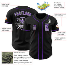 Laden Sie das Bild in den Galerie-Viewer, Custom Black Purple-White Authentic Baseball Jersey
