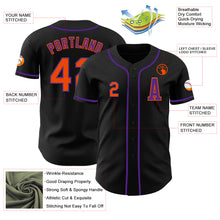 Laden Sie das Bild in den Galerie-Viewer, Custom Black Orange-Purple Authentic Baseball Jersey
