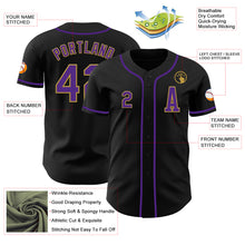 Загрузить изображение в средство просмотра галереи, Custom Black Purple-Old Gold Authentic Baseball Jersey
