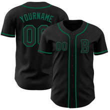 Laden Sie das Bild in den Galerie-Viewer, Custom Black Kelly Green Authentic Baseball Jersey
