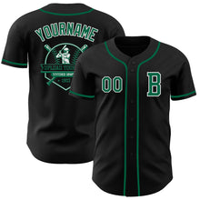 Laden Sie das Bild in den Galerie-Viewer, Custom Black Kelly Green-White Authentic Baseball Jersey
