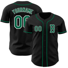 Laden Sie das Bild in den Galerie-Viewer, Custom Black Kelly Green-White Authentic Baseball Jersey
