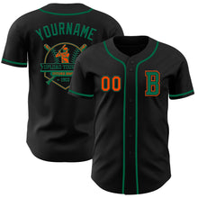 Laden Sie das Bild in den Galerie-Viewer, Custom Black Orange-Kelly Green Authentic Baseball Jersey
