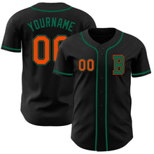 Laden Sie das Bild in den Galerie-Viewer, Custom Black Orange-Kelly Green Authentic Baseball Jersey
