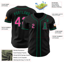 Laden Sie das Bild in den Galerie-Viewer, Custom Black Pink-Kelly Green Authentic Baseball Jersey
