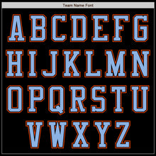 Load image into Gallery viewer, Custom Black Orange-Light Blue Authentic Baseball Jersey
