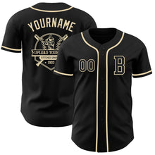 Laden Sie das Bild in den Galerie-Viewer, Custom Black Cream Authentic Baseball Jersey
