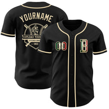 Charger l&#39;image dans la galerie, Custom Black Vintage Mexican Flag-Cream Authentic Baseball Jersey
