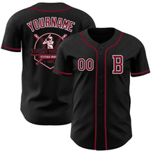 Charger l&#39;image dans la galerie, Custom Black Crimson-White Authentic Baseball Jersey
