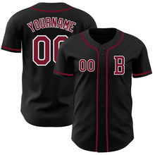 Charger l&#39;image dans la galerie, Custom Black Crimson-White Authentic Baseball Jersey
