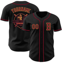 Charger l&#39;image dans la galerie, Custom Black Crimson-Old Gold Authentic Baseball Jersey
