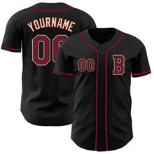 Charger l&#39;image dans la galerie, Custom Black Crimson-Cream Authentic Baseball Jersey
