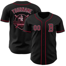 Charger l&#39;image dans la galerie, Custom Black Crimson-Gray Authentic Baseball Jersey
