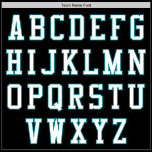 Custom Black White-Teal Authentic Baseball Jersey