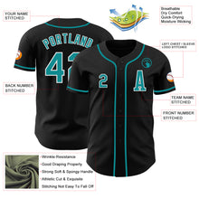 Charger l&#39;image dans la galerie, Custom Black Teal-White Authentic Baseball Jersey
