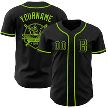 Charger l&#39;image dans la galerie, Custom Black Neon Green Authentic Baseball Jersey
