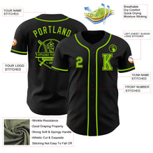 Charger l&#39;image dans la galerie, Custom Black Neon Green Authentic Baseball Jersey
