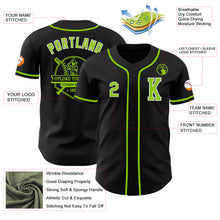 Laden Sie das Bild in den Galerie-Viewer, Custom Black Neon Green-White Authentic Baseball Jersey
