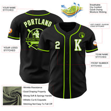 Load image into Gallery viewer, Custom Black White-Neon Green Authentic Baseball Jersey
