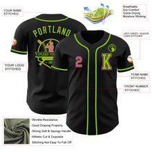 Charger l&#39;image dans la galerie, Custom Black Pink-Neon Green Authentic Baseball Jersey
