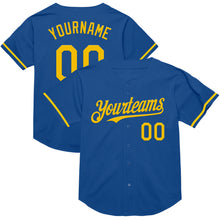 Charger l&#39;image dans la galerie, Custom Blue Yellow Mesh Authentic Throwback Baseball Jersey
