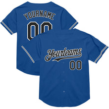 Charger l&#39;image dans la galerie, Custom Blue Black-White Mesh Authentic Throwback Baseball Jersey
