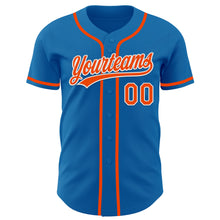 Charger l&#39;image dans la galerie, Custom Blue Orange-White Authentic Baseball Jersey
