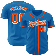 Charger l&#39;image dans la galerie, Custom Blue Orange-White Authentic Baseball Jersey
