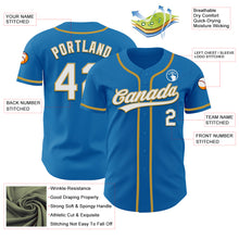 Load image into Gallery viewer, Custom Blue White-Old Gold Authentic Baseball Jersey
