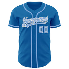 Load image into Gallery viewer, Custom Blue Light Blue-White Authentic Baseball Jersey
