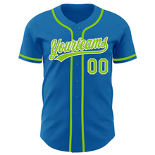 Charger l&#39;image dans la galerie, Custom Blue Neon Green-White Authentic Baseball Jersey
