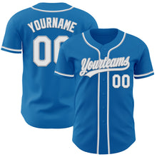 Load image into Gallery viewer, Custom Blue White-Gray Authentic Baseball Jersey
