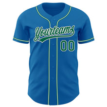 Load image into Gallery viewer, Custom Blue Kelly Green-White Authentic Baseball Jersey
