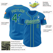 Load image into Gallery viewer, Custom Blue Kelly Green-White Authentic Baseball Jersey
