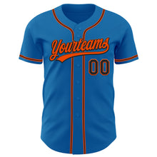 Загрузить изображение в средство просмотра галереи, Custom Blue Black-Orange Authentic Baseball Jersey
