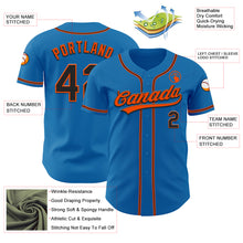 Загрузить изображение в средство просмотра галереи, Custom Blue Black-Orange Authentic Baseball Jersey
