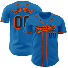 Загрузить изображение в средство просмотра галереи, Custom Blue Black-Orange Authentic Baseball Jersey
