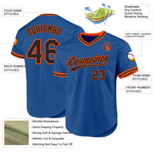 Load image into Gallery viewer, Custom Blue Black-Orange Authentic Throwback Baseball Jersey
