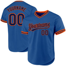 Load image into Gallery viewer, Custom Blue Navy-Orange Authentic Throwback Baseball Jersey
