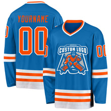 Charger l&#39;image dans la galerie, Custom Blue Orange-White Hockey Jersey
