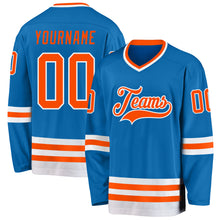 Charger l&#39;image dans la galerie, Custom Blue Orange-White Hockey Jersey
