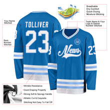 Загрузить изображение в средство просмотра галереи, Custom Blue White-Light Blue Hockey Jersey
