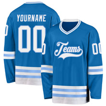 Загрузить изображение в средство просмотра галереи, Custom Blue White-Light Blue Hockey Jersey
