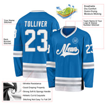 Charger l&#39;image dans la galerie, Custom Blue White-Gray Hockey Jersey
