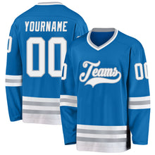 Charger l&#39;image dans la galerie, Custom Blue White-Gray Hockey Jersey
